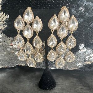 Elegant Gold and Silver Teardrop Earrings